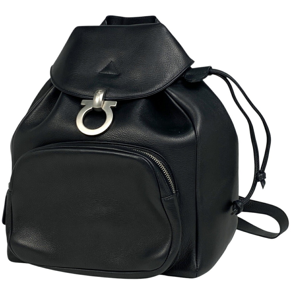Salvatore Ferragamo Gancini Backpack Rucksack Daypack Rucksack Daypack Black
